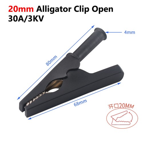 Abrazadera de cocodrilo aislada con clip de cocodrilo con enchufe de plátano de 4 mm para cable de prueba - Imagen 19 de 27
