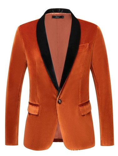Winter Herren Golden Samt Blazer Slim Fit Blazer Mode Freizeit Bräutigam Mantel Gr. - Bild 7 von 12
