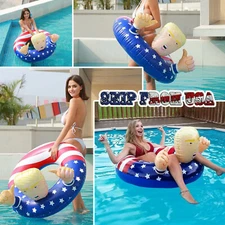 47" Trump Swimming Floats Inflatable Pool Raft Tube President Election Campaign
