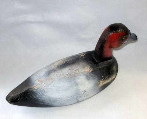 Señuelo de pato dragón pelirrojo de 17"" de colección 1960 madera tallada de 17"" de largo - Imagen 4 de 10