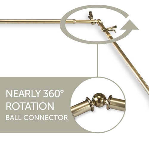 Stream 13/16" 4-Sided Bay Window Curtain Rod 28-48 inch (each side) - 4 colors - Picture 5 of 9