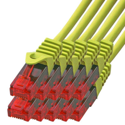 10 x 2m CAT.5 Gigabit Patchkabel Netzwerkkabel gelb LAN Netzwerk Kabel CAT5