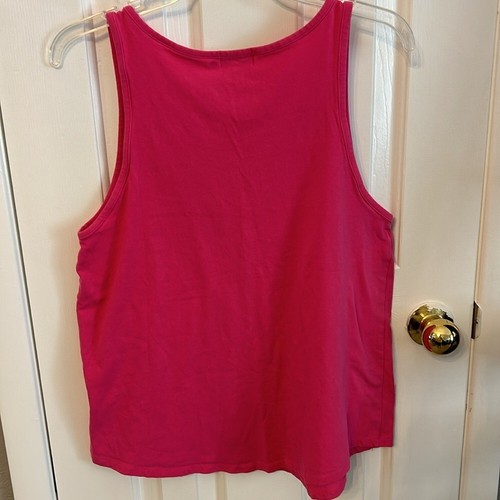 Vera Bradley Women’s (M) Pink Tank Top with Paisley Pocket Detail Scoop Neck - Picture 2 of 6