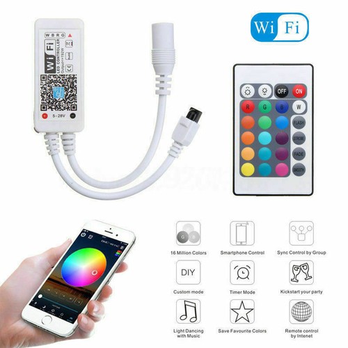 5m 20M WIFI RGB LED Strip waterproof 5050 SMD Diode Tape light remote power set - Picture 3 of 6