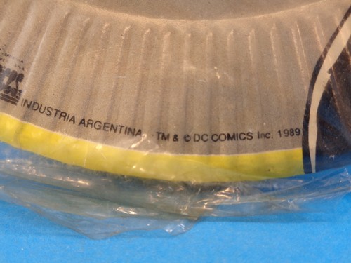 VINTAGE 1989 BATMAN PARTY FAVOR SAUCERS SET w/ HEADER CARD * KEATON * ARGENTINA - Picture 3 of 5