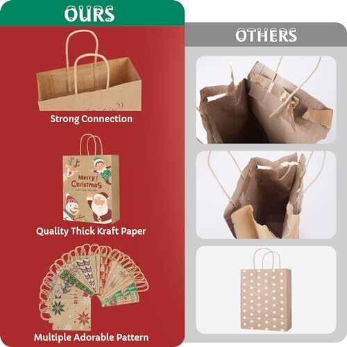 Bolsas de regalo tamaño mediano con asas - Decoraciones navideñas, bolsas de regalo 24 - Imagen 6 de 6