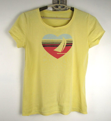 LUCY Size XL Active Yellow Cotton Short Sleeve Sailing Heart