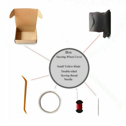 Top Black Leather Steering Wheel White Stitching Wrap Fit For Mercedes GL350 - Picture 8 of 8