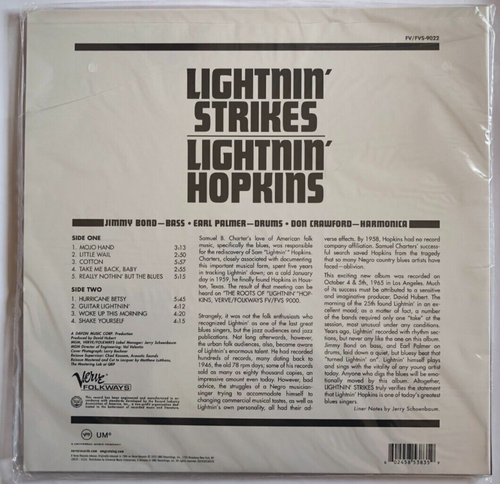 Lightnin Hopkins Lightning Strikes Acoustic Sounds Vinyl Record New Sealed - Picture 2 of 9
