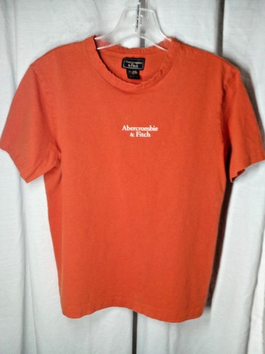Abercrombie & Fitch T-Shirt Boy's Youth Size Large Orange Short Sleeve Logo EUC - Picture 7 of 9