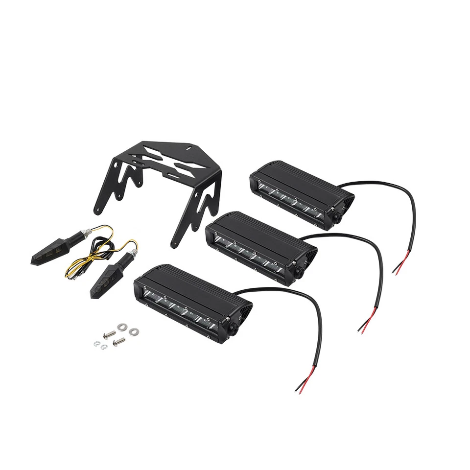 Black 12V Triple Headlight Headlamp Kit For Honda Ruckus Zoomer For GY6 Scooter - Изображение 2 из 4