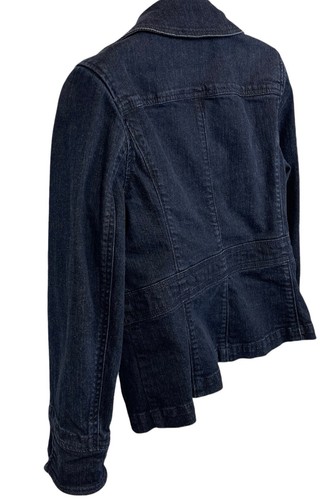 Talbots Women's Dark Blue Denim Buttons Blazer Jacket Stretch Size 12 - Picture 7 of 11