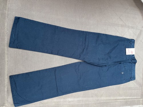NWT ARIZONA Boys School Uniform Flat Front Pants NAVY BLUE cotton blend 14 REG - Picture 4 of 5