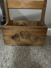 Country wooden heart magazine/storage Box With Handle