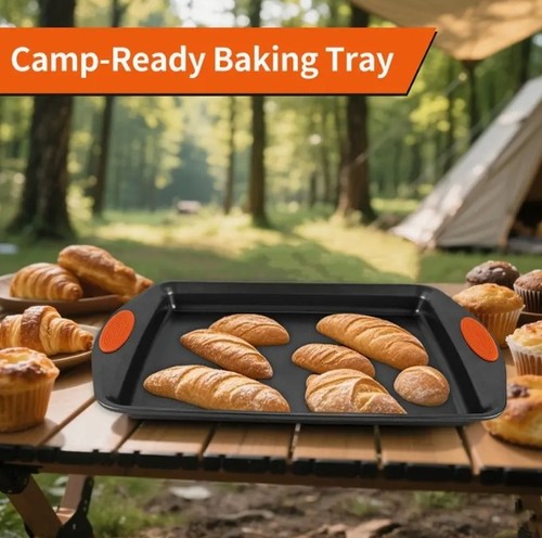 Nonstick Bakeware Set with Grips, Kitchen Cookie Sheets, Baking Pans Set 3Pcs - Picture 3 of 7