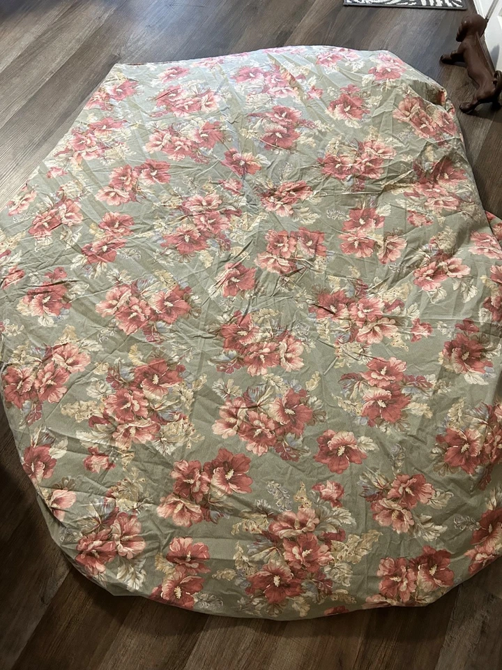 Ralph Lauren Home en muy buena condición Shetland Manor rosa floral algodón sábana ajustable Queen Foto 2 de 4