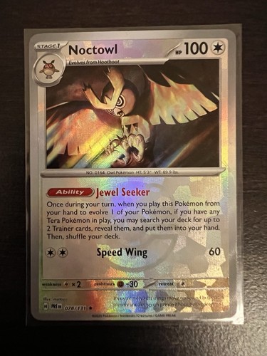 Noctowl (Master Ball Pattern) 078/131 Prismatic Evolutions Holo