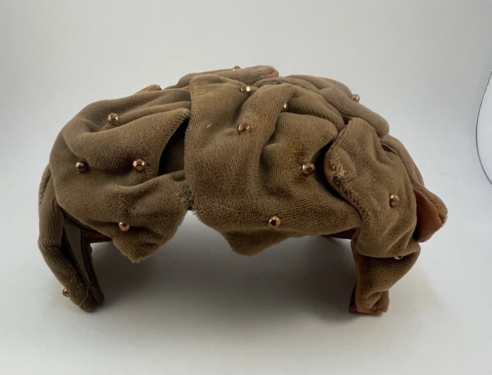 复古铆钉时尚 Fascinator Union Made 棕色丝绒天鹅绒 — 第 4/4 张图片