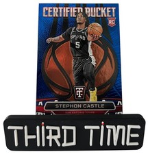 2024-25 Totally Certified Spurs Stephon Castle RC SP Buckets Rookie Blue /49