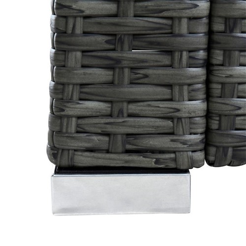 Rotin Synthétique Fauteuil Lounge Chaise de Jardin Rotin Chaise Gris-Anthracite - Photo 6/7