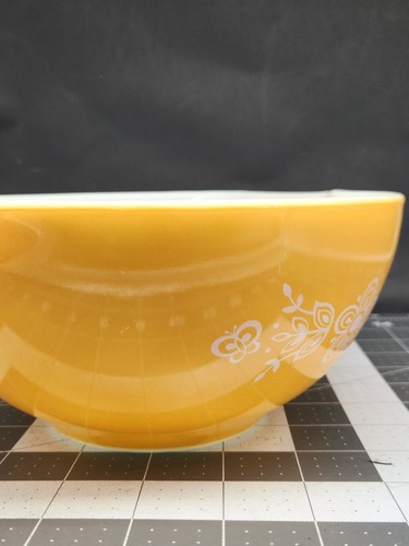 Pyrex # 442 1-1/2 QT Schmetterling Gold Aschenputtel verschachtelte Rührschüssel Blumen Swag - Bild 4 von 11