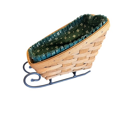 Vintage 2002 Longaberger Sleigh Basket Christmas Collection Collectible Decor - Picture 3 of 7