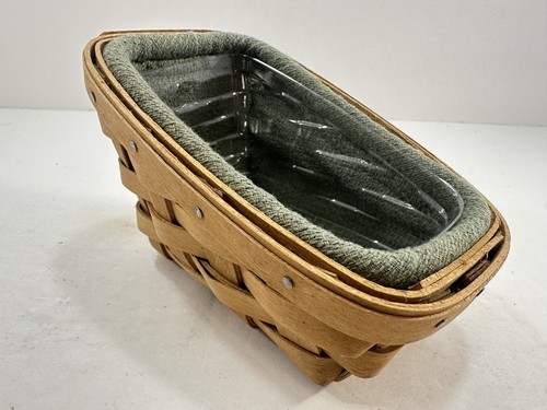 Longaberger 2003 "Cilantro" Basket w/Fabric Liner & Plastic Protector - Picture 6 of 10