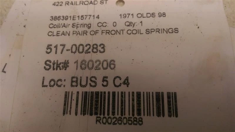 Oldsmobile 98 1971 par de muelles helicoidales delanteros Foto 2 de 2