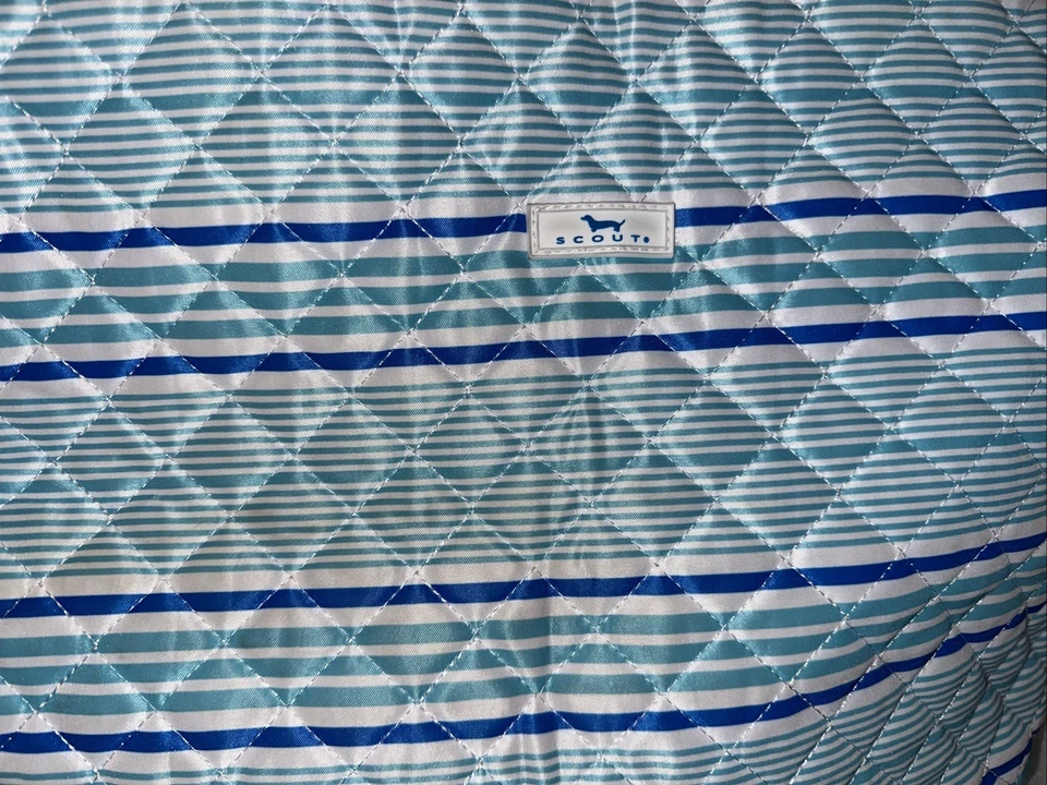 SCOUT Tote Bag Green/Blue and white Striped Large - Image 2 of 4