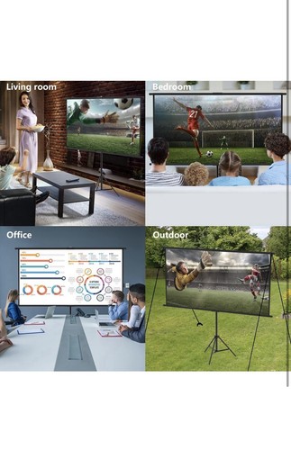 OWill Screen Projector w/Tripod 100 Inches 16:9 HD Screen Extendible Portable #3 - Picture 7 of 15