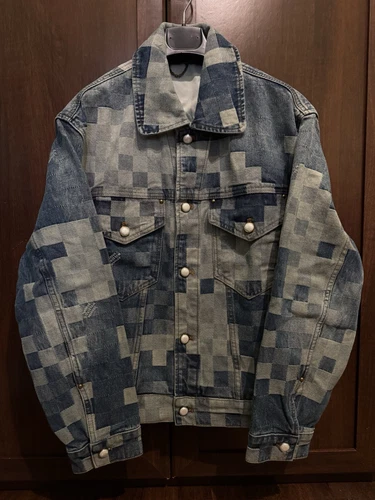 LOUIS VUITTON（LV） Louis Vuitton Pharrel Williams Denim Jacket Damoflage SS24 Collection Size 46