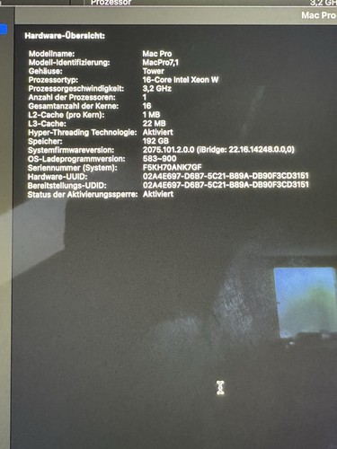 Mac Pro 2019 7,1 XEON W 16-core, 3.2 GHz, 192 GB RAM, dual W5500X, 2 TB SSD Mac - Bild 5 von 17