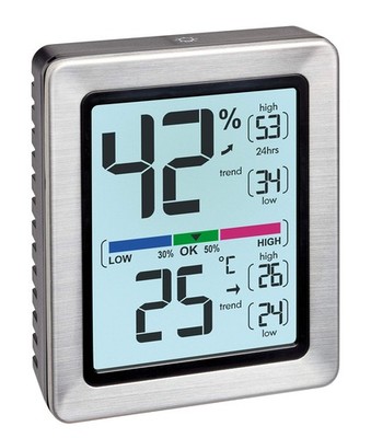 EXACTO Digitales ThermoHygrometer, 30.5047.54, Luftfeuchtigkeit, Temperatur, ...