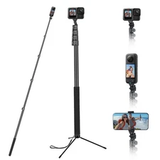 118" Invisible Selfie Stick for Insta360 X5 X4 X3, 3M/9.8ft Extended Long Pol...