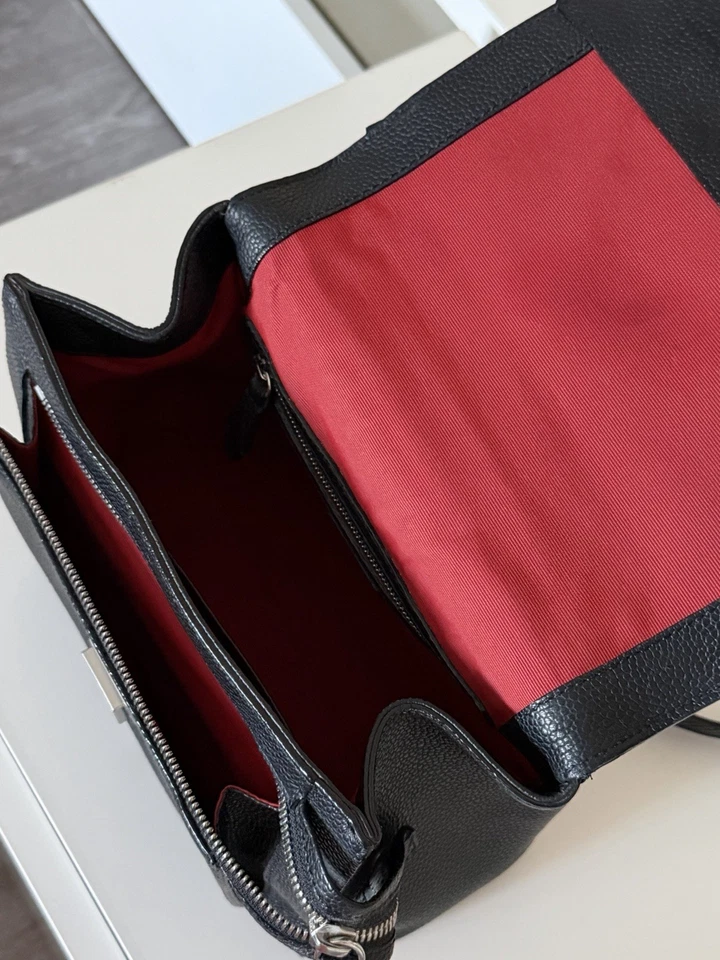 Sac Lancel Ninon bandoulière cuir noir avec rabat en python - Photo 4/4