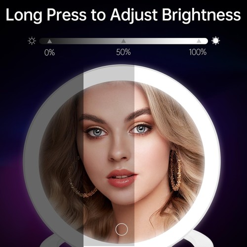 Rechargeable Lighted Makeup Mirror with Magnification 10X/1X, Double Sided Tr... - Picture 6 of 7