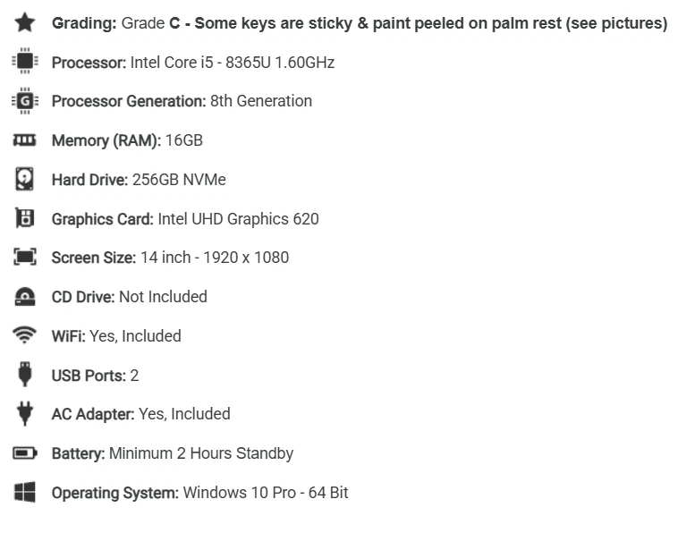 Dell Latitude 7400 · i5-8365U · 16GB · 256GB, photo 2 of 5