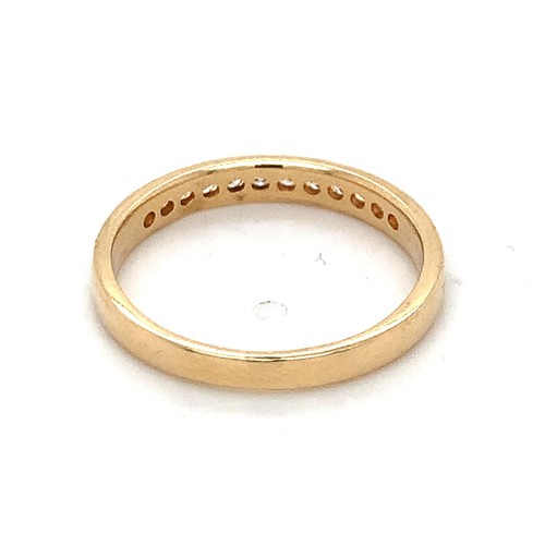 18K Yellow Gold Round Invisible Set Diamond Half Way Band Ring Size 7.5 - Picture 6 of 10