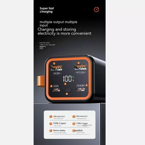 50000mAh Power Bank 66W PD Fast Charging for phone Outdoor Camping Power Supply - Picture 7 of 12