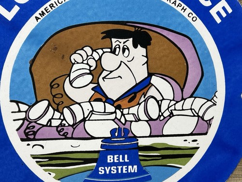VINTAGE BELL SYSTEM PUBLIC PAYPH0NE PORCELAIN SIGN GAS STATION OIL TELEPHONE ATT - Picture 4 of 12