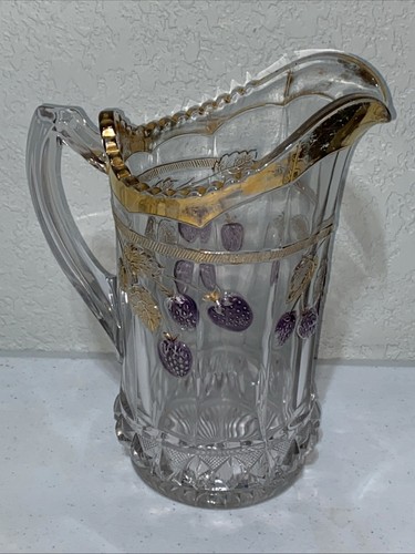 Antiguo juego de vasos jarra tamaño completo Rubí Northwood vasos cable vidrio fresa - Imagen 2 de 17