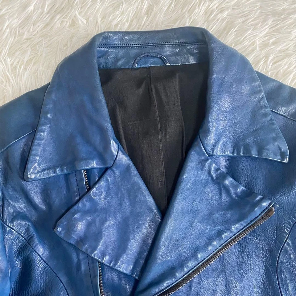 Chaqueta Attachment Double Riders Cuero Azul S MissChill Sakurai Estado Usada Foto 2 de 4