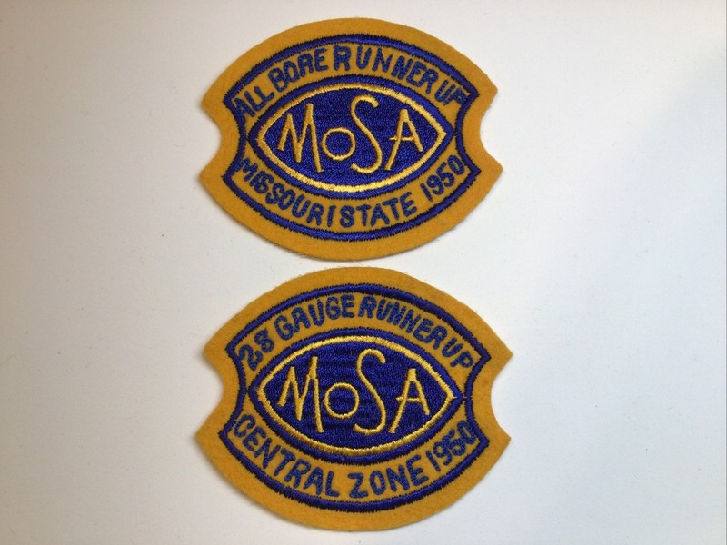 (2) 1950s Mosa All Bore & 28 Gage Embroidered Award Patches.