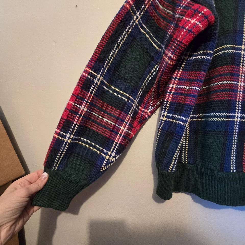Suéter a Cuadros Gant Vintage Años 80 90 Para Hombre XL Rojo Azul Verde Academia Caballo Preppy Foto 2 de 4