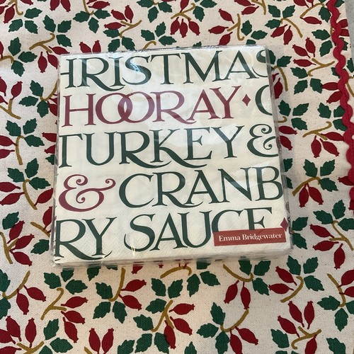 Emma Bridgewater Weihnachten Baumwolle Tischläufer + Papierservietten Set Brandneu