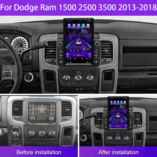 For Dodge Ram 1500 2500 3500 2013-2018 Android GPS Carplay Radio Multimedia Car  - Picture 2 of 18