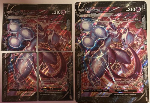 Mewtwo V-UNION and jumbo card [Set of 4] SWSH: Sword & Shield Promo Cards Holo - Picture 1 of 6