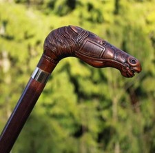 Wooden hand carved horse walking stick for men women walking cane handmade