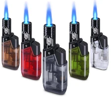 5 Pack Torch Lighter Mini Refillable Butane Lighters Utility Lighter Long Wan...