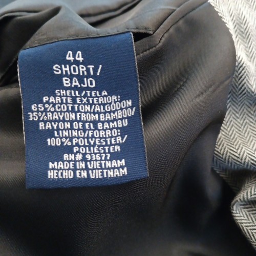 Stafford Blazer Herren 44 kurz grau Fischgrät drei Knöpfe Baumwollmischung - Bild 10 von 11
